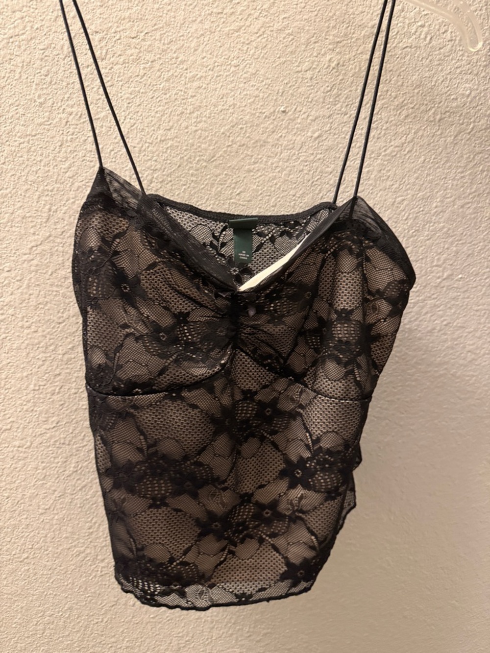 wild fable Black Floral Lace Crop Cami Top